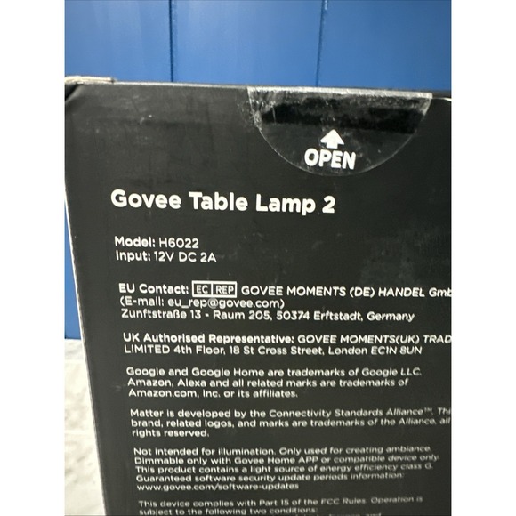 Govee Table Lamp 2 H6022 NEW/OPEN BOX - Picture 14 of 14